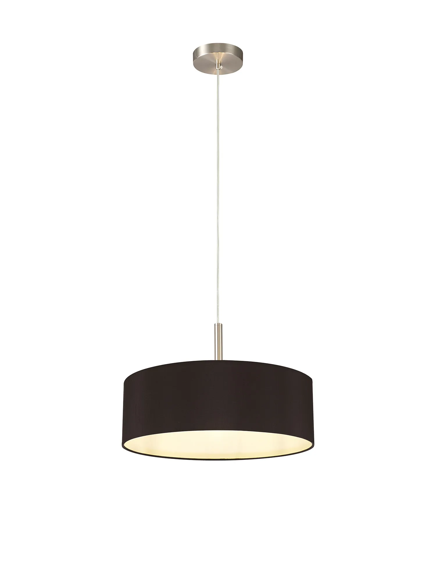 Baymont 45cm 3 Light Pendant Satin Nickel, Black/White DK0719  Deco Baymont SN BL